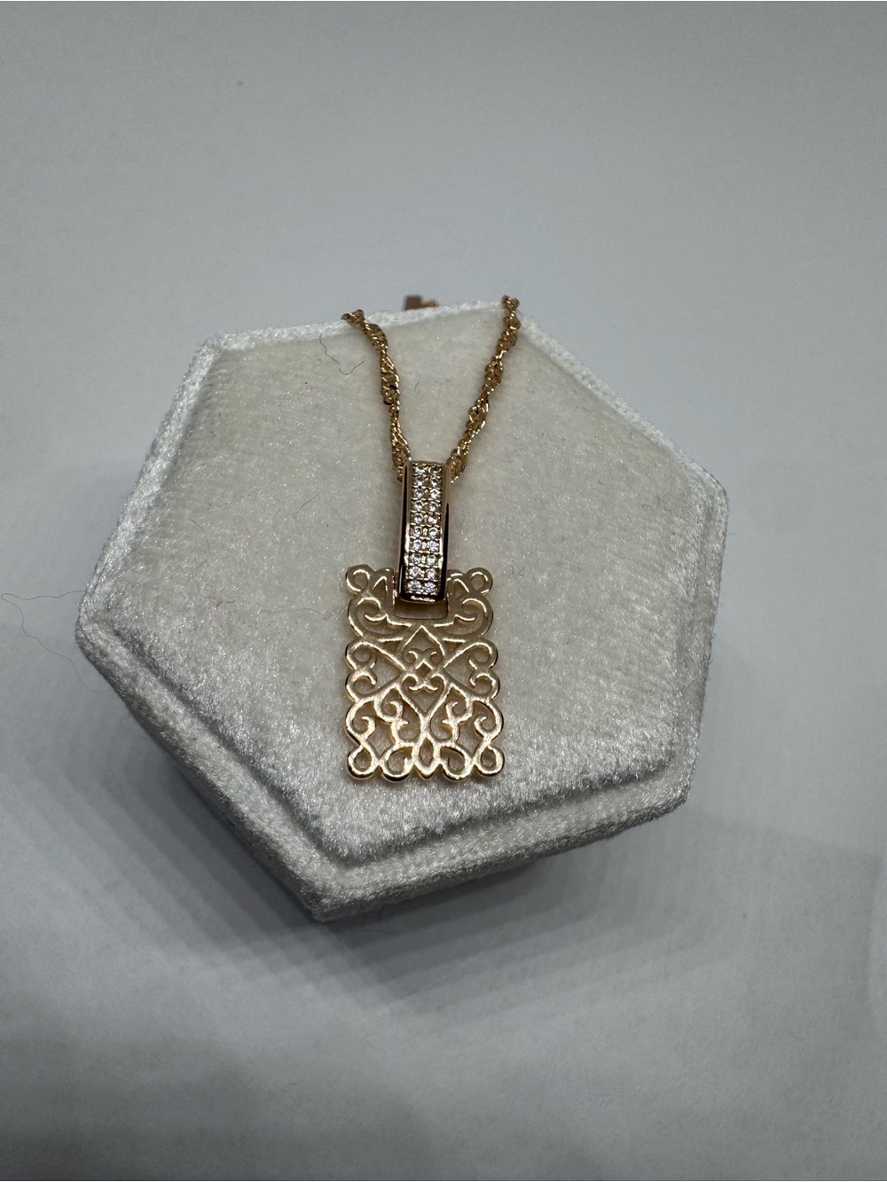 Vintage 14K 585 Rolled Gold Necklace w/ Pendant 17" Not Solid Gold